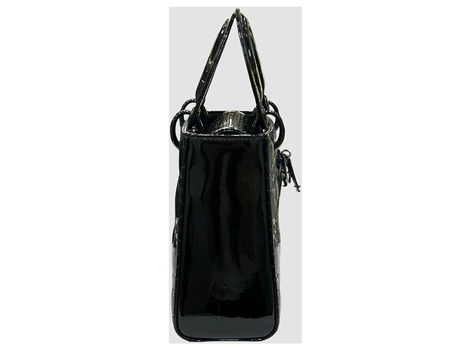 Cannage Dior Lady Patent Small All Black Nero - vista 4