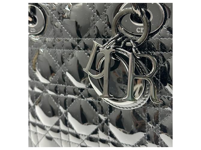 Cannage Dior Lady Patent Small All Black Nero - vista 8