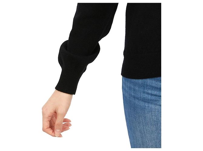 Comme Des Garcons AZ Wollstrickjacke für Damen mit Mini-Herz-Aufnäher in Rot Schwarz - Ansicht 12