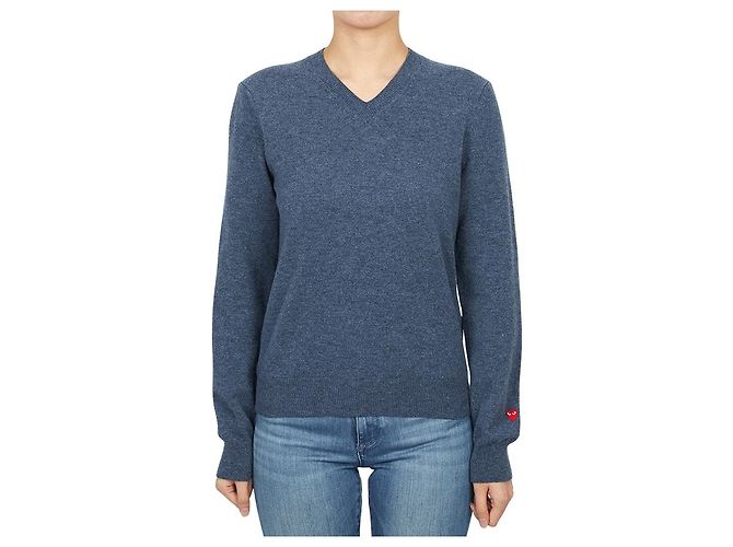 Comme Des Garcons Mini Red Wappen Strickmode für Damen AZ Blau - Ansicht 2