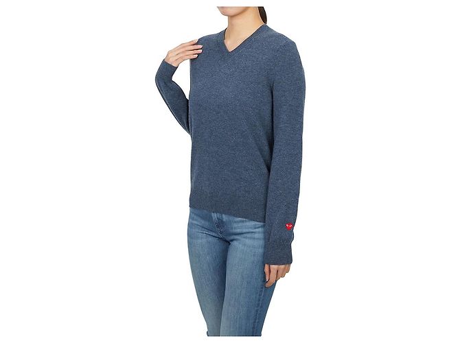 Comme Des Garcons Mini Red Wappen Strickmode für Damen AZ Blau - Ansicht 4
