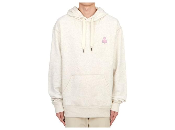 Isabel Marant Herren Fleece-Kapuzenpullover Weiß - Ansicht 2