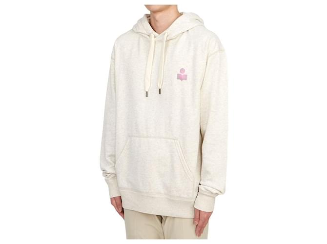 Isabel Marant Herren Fleece-Kapuzenpullover Weiß - Ansicht 3