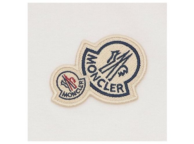 Moncler Baumwoll-T-Shirt mit doppeltem Logo-Patch - Ansicht 8