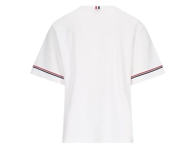 Thom Browne Baumwoll-Rugby-T-Shirt mit kurzen Ärmeln Weiß - Ansicht 4
