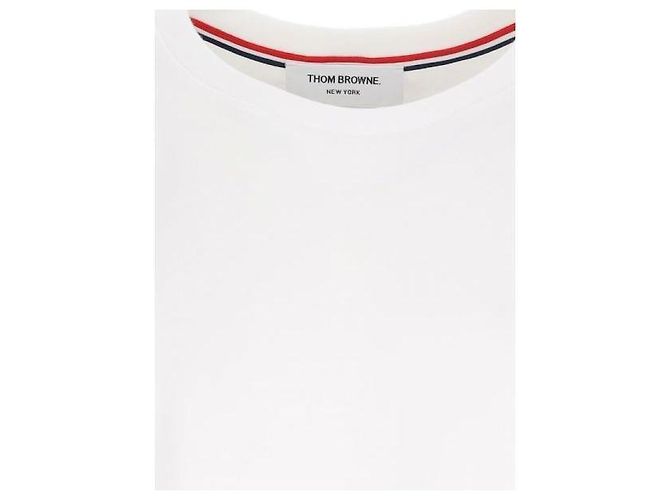 Thom Browne Baumwoll-Rugby-T-Shirt mit kurzen Ärmeln Weiß - Ansicht 6
