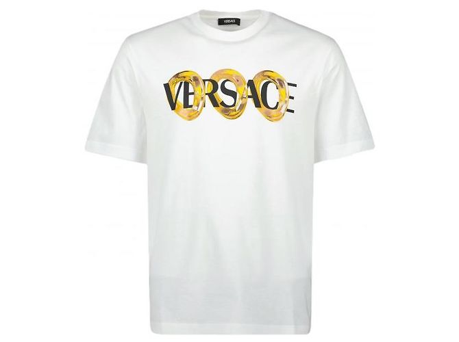 Versace Maxi Chain Logo T-Shirt Weiß - Ansicht 3
