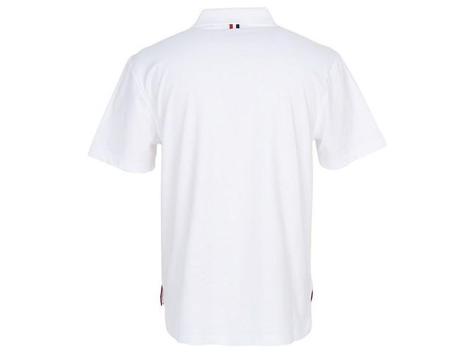 Thom Browne Three Stripes Tab Polo Herren Kurzarm-T-Shirt Relaxed Fit Silber - Ansicht 3