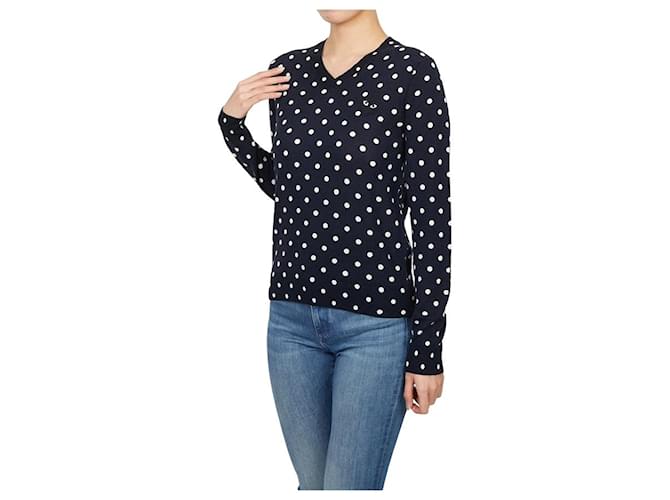 Comme Des Garcons Strickware für Damen mit schwarzem Punkt-Patch - Ansicht 4