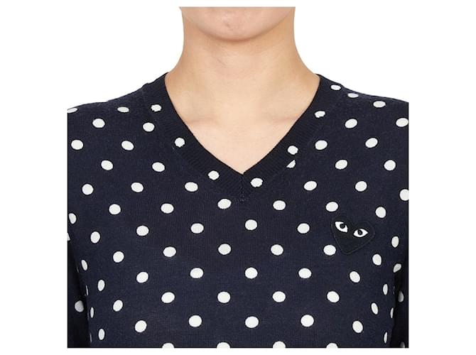Comme Des Garcons Strickware für Damen mit schwarzem Punkt-Patch - Ansicht 5