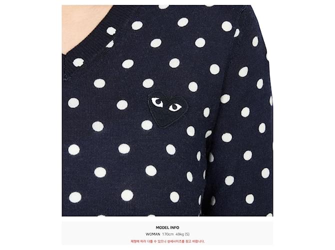 Comme Des Garcons Strickware für Damen mit schwarzem Punkt-Patch - Ansicht 6