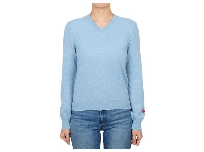 Comme Des Garcons Mini Red Wappen Strickjacke für Damen AZ Blau - Ansicht 2