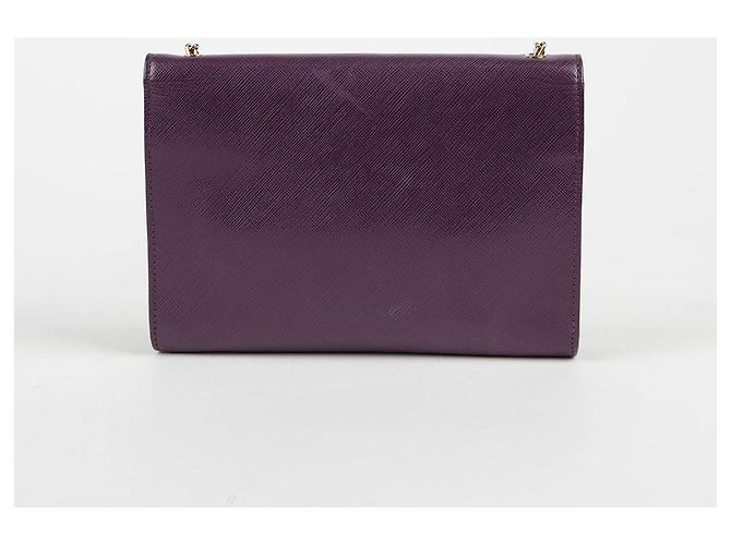 Salvatore Ferragamo Borsa a tracolla e crossbody Genie in pelle Saffiano viola Porpora - vista 3