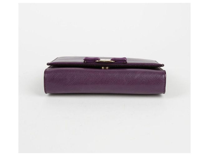 Salvatore Ferragamo Borsa a tracolla e crossbody Genie in pelle Saffiano viola Porpora - vista 5