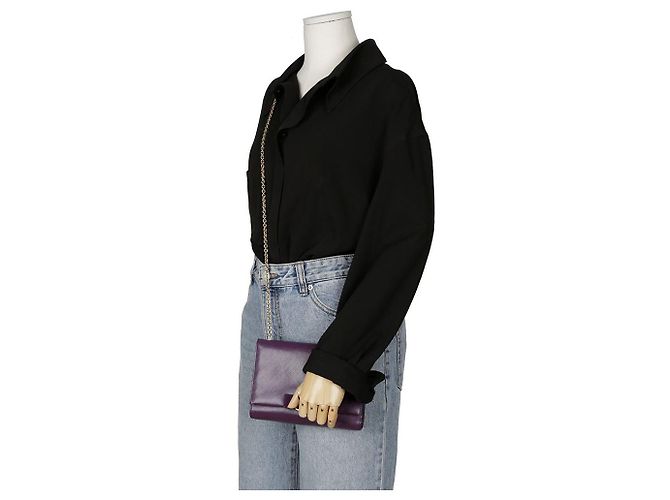 Salvatore Ferragamo Borsa a tracolla e crossbody Genie in pelle Saffiano viola Porpora - vista 7