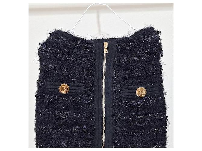 Balmain Minifalda de tweed Azul - vista 4