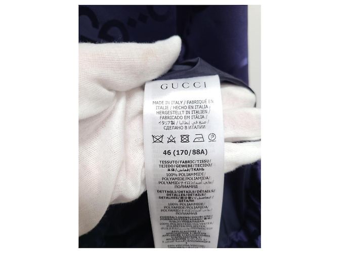 Gucci Anorak con cappuccio in nylon Jumbo GG Blu - vista 6