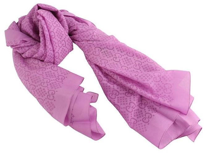 Gucci GG Diamond Check Print Seidenschal Pink - Ansicht 4