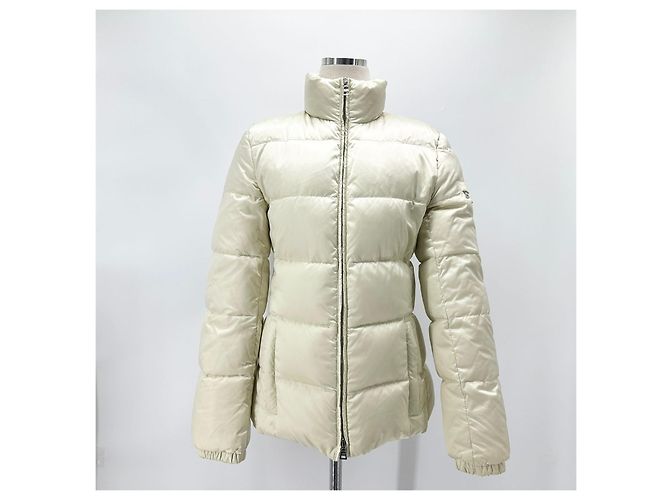 Prada Triangle Logo Re-Nylon Short Padded Jacket White - view 2