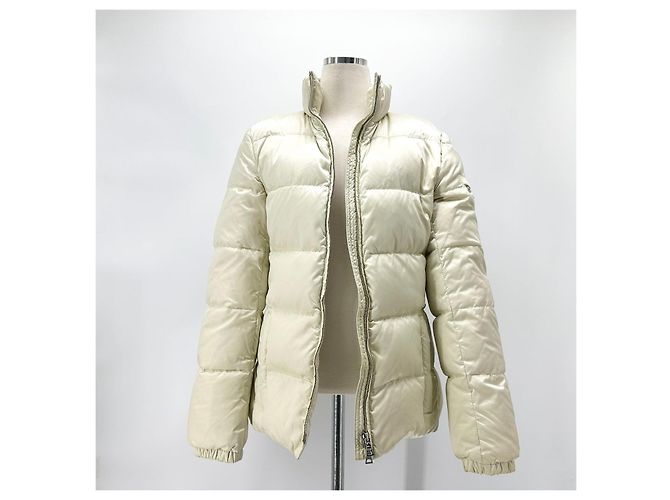 Prada Triangle Logo Re-Nylon Short Padded Jacket White - view 3
