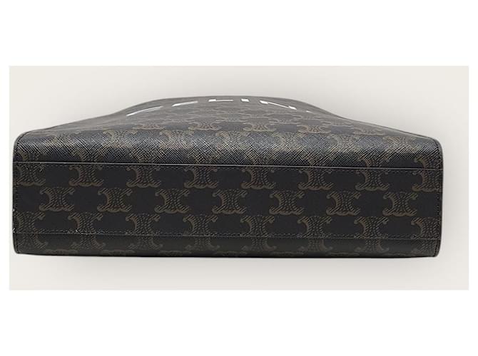 Céline Cabas Vertical Triomphe Canvas Small Marron - vue 7