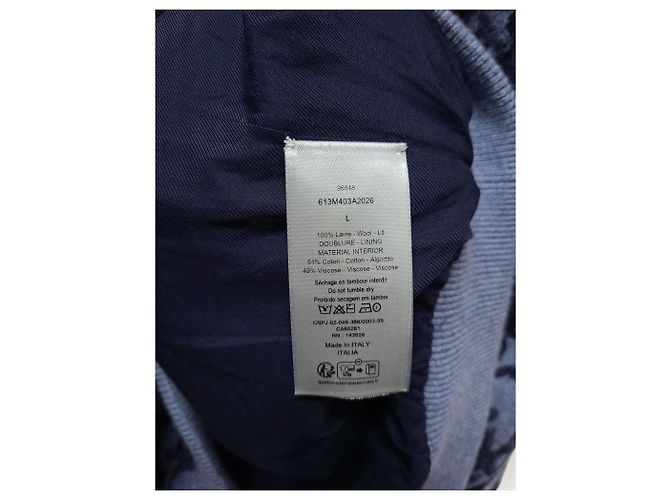 Oblique Dior Blauer Bomberjacke aus Wollstrick mit schrägen Mustern - Ansicht 5