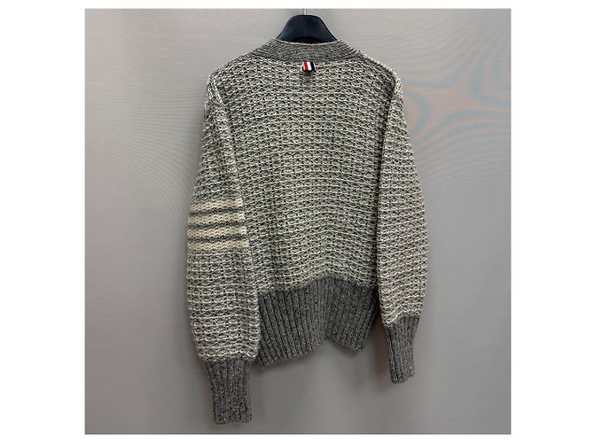 Thom Browne Klassischer Mohair-Tweed-Cardigan Braun - Ansicht 7