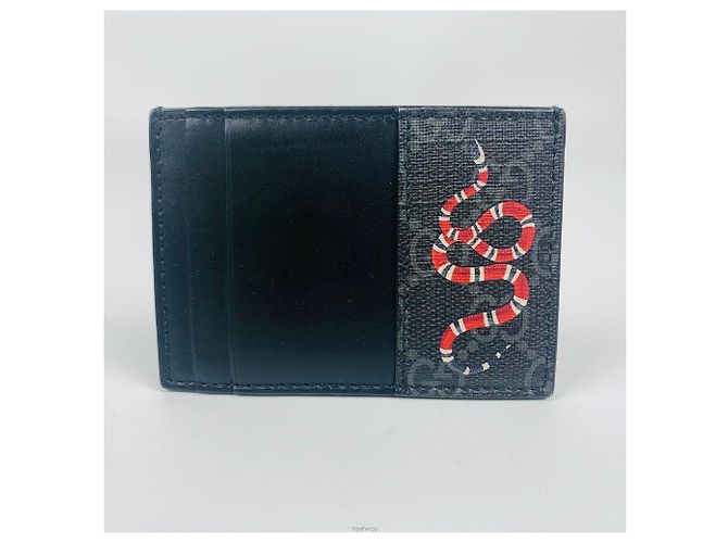Gucci Snake Unisex Card Holder Black - view 3
