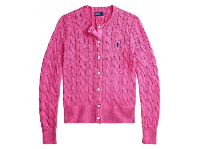 Ralph Lauren Strickjacke aus Baumwolle mit Zopfmuster und Pony-Logo-Stickerei - Ansicht 5