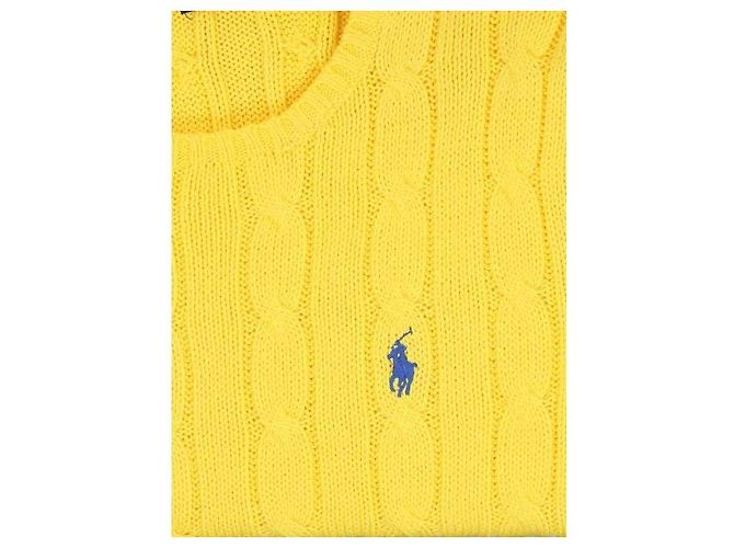 Ralph Lauren Punto trenzado de algodón Pima con logotipo Pony bordado Amarillo - vista 6