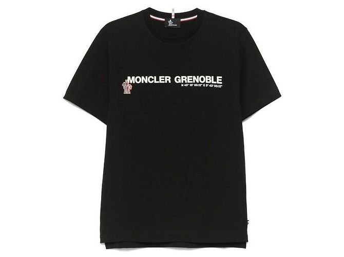 Moncler Grenoble Logo Baumwoll-T-Shirt Schwarz - Ansicht 4