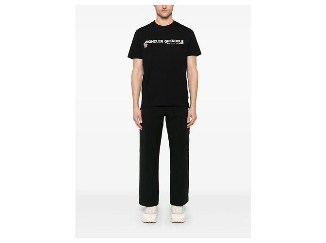 Moncler Grenoble Logo Baumwoll-T-Shirt Schwarz - Ansicht 5