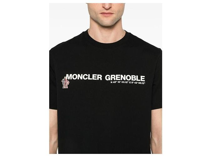 Moncler Grenoble Logo Baumwoll-T-Shirt Schwarz - Ansicht 7