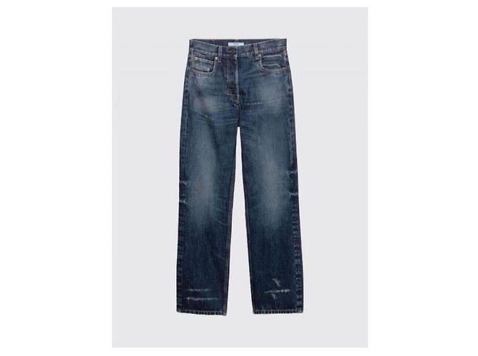 Prada Jeans in denim a gamba dritta lavati Blu - vista 5