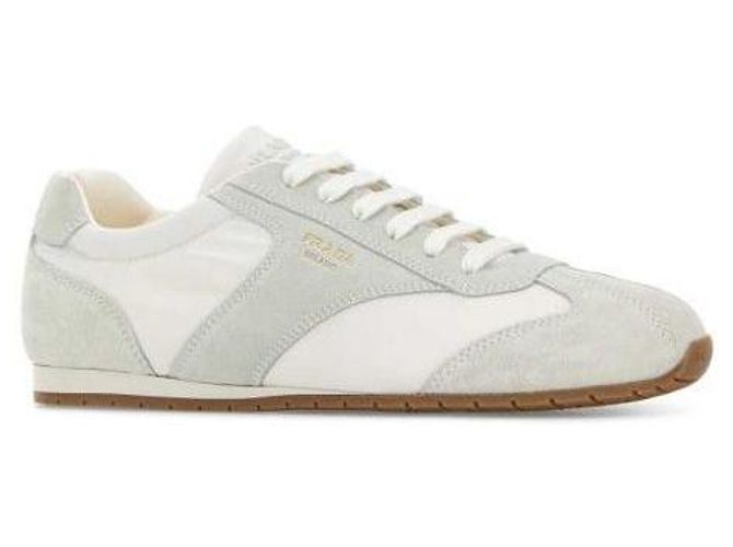 Prada Sneakers in scamosciato e nylon Bianco - vista 5