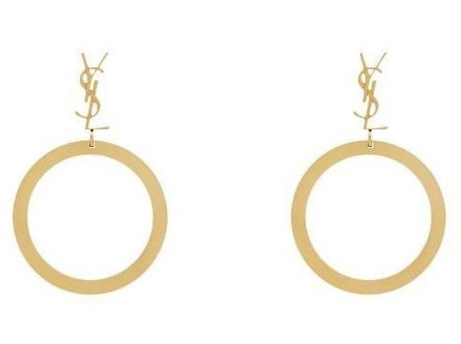 Saint Laurent Orecchini a cerchio con pendente CASSANDRE D'oro - vista 4