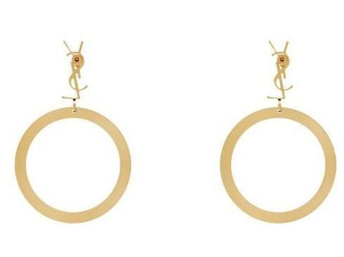 Saint Laurent Orecchini a cerchio con pendente CASSANDRE D'oro - vista 5