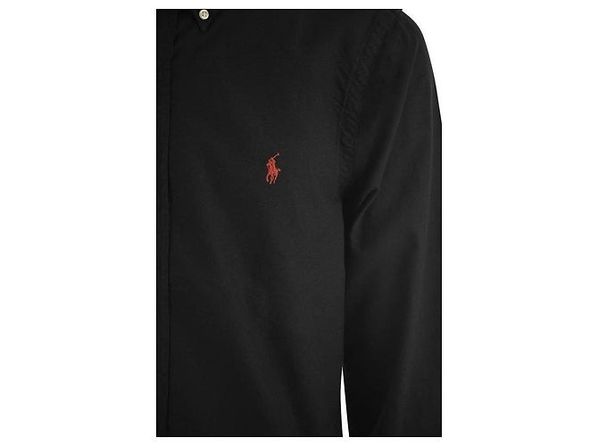 Ralph Lauren Camisa Oxford com logotipo Pony bordado Preto - vista 7
