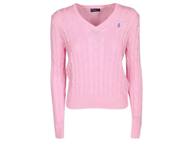 Ralph Lauren Maglia a V in cotone Pima con logo Pony ricamato - vista 4