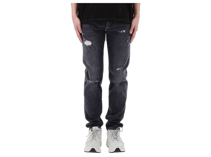 Dolce & Gabbana Distressed Denim Hose mit Inch Lucky Chance Logo Schwarz - Ansicht 2