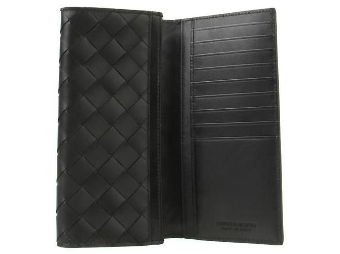 Bottega Veneta Cartera Long Intrecciato Negro - vista 4