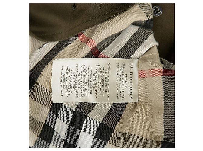 Burberry Baumwoll-Trenchcoat-Halbjacke, Farbe Khaki, Größe Braun - Ansicht 11