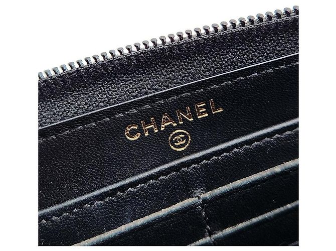Chanel Portafoglio lungo Boy in agnello Nero - vista 7