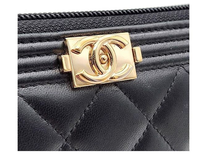 Chanel Portafoglio lungo Boy in agnello Nero - vista 8