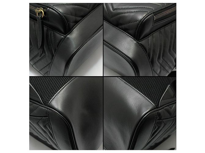 Gucci Zaino Black Matelassé Chevron GG Marmont Nero - vista 12