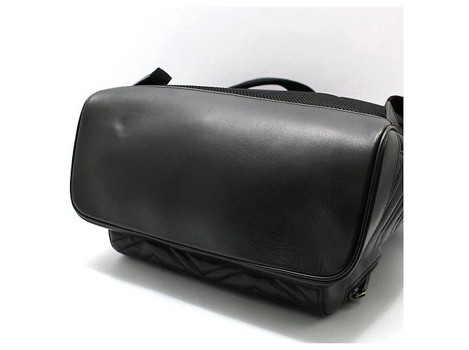 Gucci Zaino Black Matelassé Chevron GG Marmont Nero - vista 5