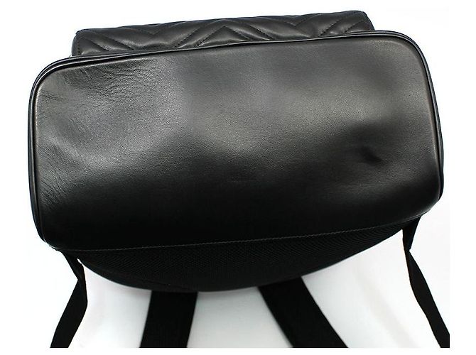 Gucci Zaino Black Matelassé Chevron GG Marmont Nero - vista 6