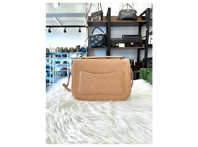 Chanel Borsa con flap a manico superiore e catena Generation Peach Arancione - vista 3