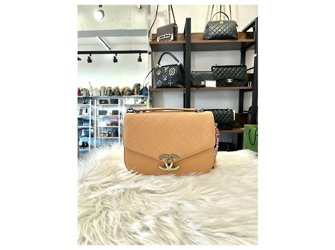 Chanel Borsa con flap a manico superiore e catena Generation Peach Arancione - vista 4