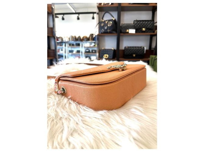 Chanel Borsa con flap a manico superiore e catena Generation Peach Arancione - vista 8